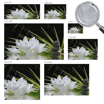 Kwalitatief fotobehang met een lelie en meditatieve print