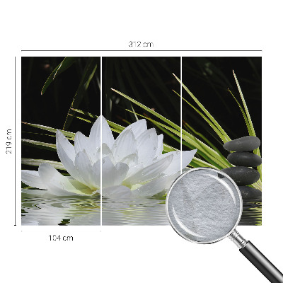 Kwalitatief fotobehang met een lelie en meditatieve print