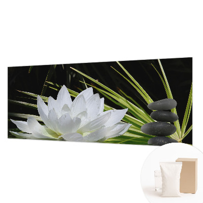 Kwalitatief fotobehang met een lelie en meditatieve print
