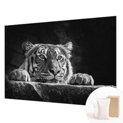 Vliesbehang fotobehang woonkamer roofzuchtige blik