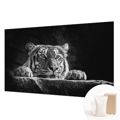 Vliesbehang fotobehang woonkamer roofzuchtige blik