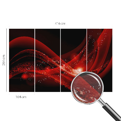 Behang met print met rode vortex-print