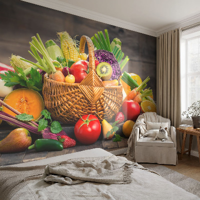 Modern fotobehang voor de woonkamer met een fruitig ontwerp