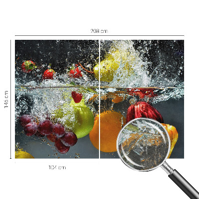 Premium fotobehang met het motief van fruit in water