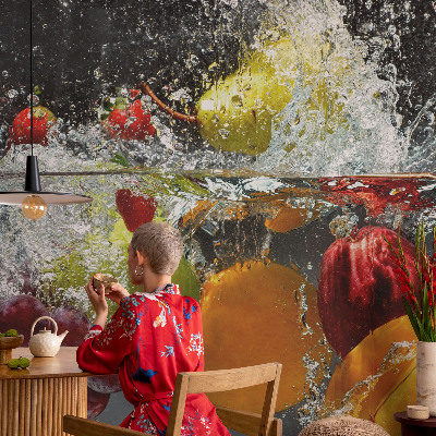 Premium fotobehang met het motief van fruit in water