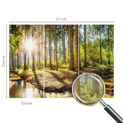 Vlies fotobehang met het motief 'Idylle in het bos'
