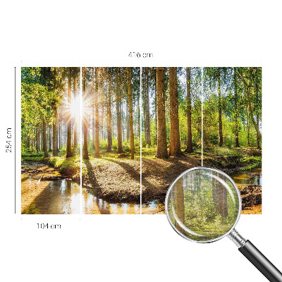 Vlies fotobehang met het motief 'Idylle in het bos'