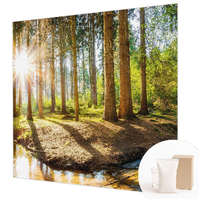 Vlies fotobehang met het motief 'Idylle in het bos'