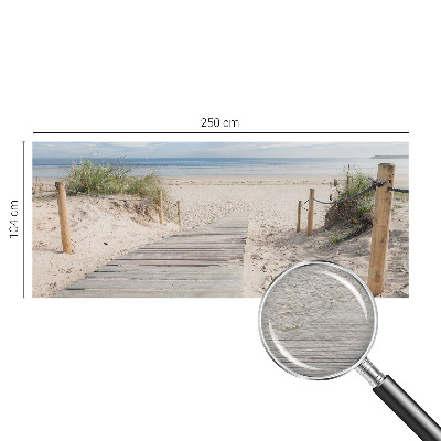 Fotobehang vliesbehang met een print van een houten loopbrug