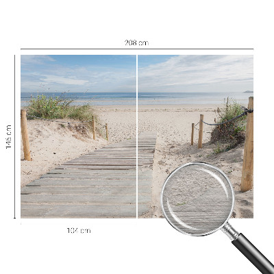 Fotobehang vliesbehang Houten loopbrug