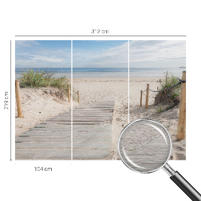 Fotobehang vliesbehang Houten loopbrug