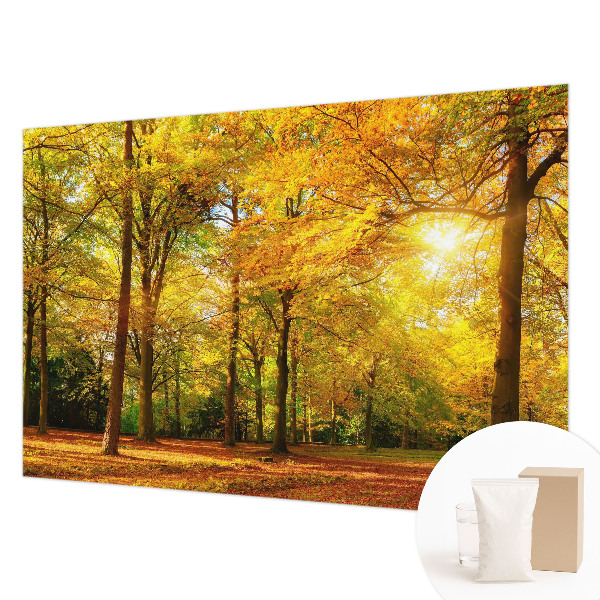 Vlies fotobehang op maat Gouden bladeren