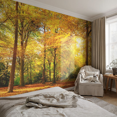 Vlies fotobehang op maat Gouden bladeren