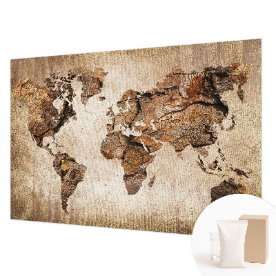 Fotobehang op maat Houten kaart