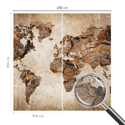 Fotobehang op maat Houten kaart