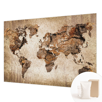 Fotobehang op maat Houten kaart