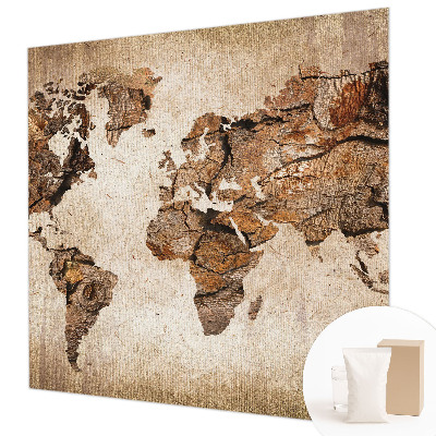 Fotobehang op maat Houten kaart