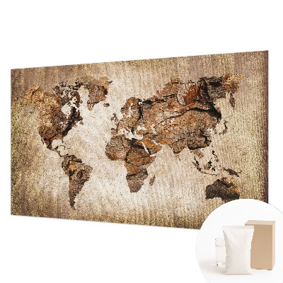 Fotobehang op maat Houten kaart