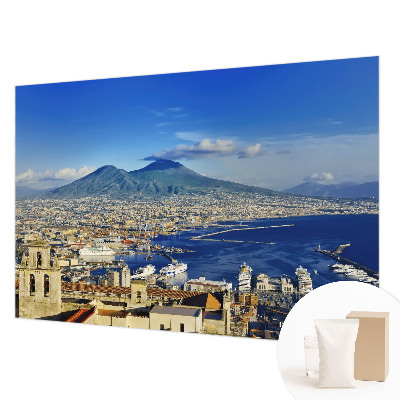 Fotobehang woonkamer met een panoramisch zeezicht
