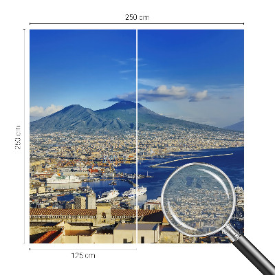 Fotobehang woonkamer met een panoramisch zeezicht