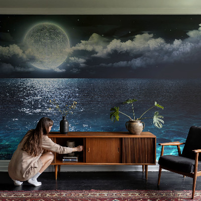 Fotobehang voor slaapkamer met het ontwerp 'Nachtzee'