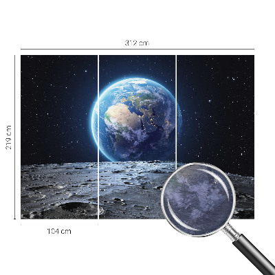 Fotobehang voor de slaapkamer met een kosmisch panorama als thema