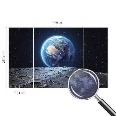 Fotobehang voor de slaapkamer met een kosmisch panorama als thema