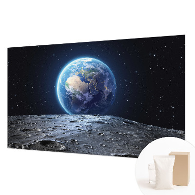 Fotobehang voor de slaapkamer met een kosmisch panorama als thema