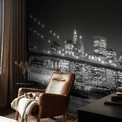 Fotobehang voor de woonkamer met een nachtelijk panorama