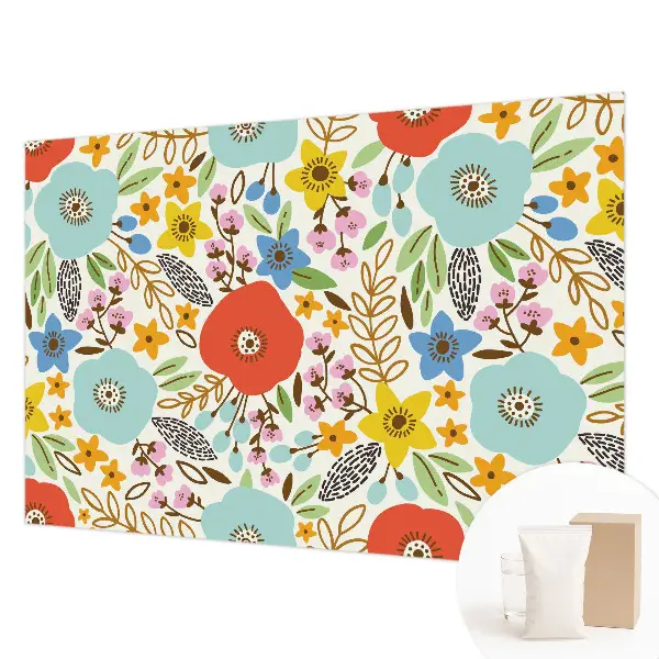 Fotobehang vlies met bloemenpatroon