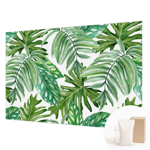 Vliesbehang fotobehang woonkamer Exotische bladeren