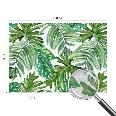 Vliesbehang fotobehang woonkamer Exotische bladeren