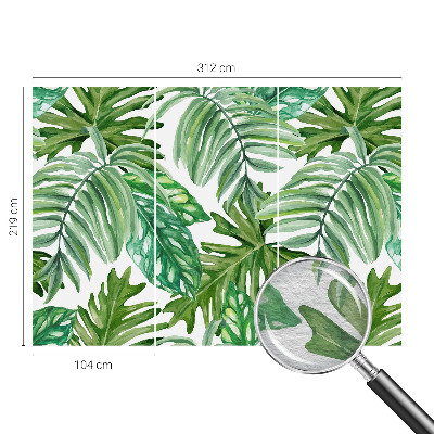 Vliesbehang fotobehang woonkamer Exotische bladeren