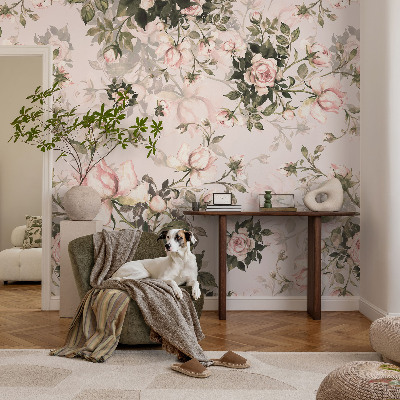 Vlies fotobehang op maat Bloemenpatroon