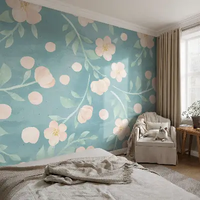 Foto behang op maat met een bloemig en elegant motief
