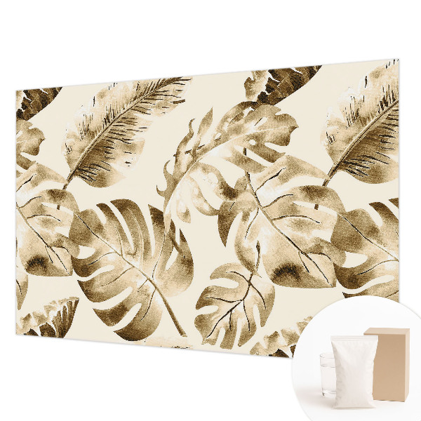 Naadloos fotobehang met een exotische bloemen- en plantenprint