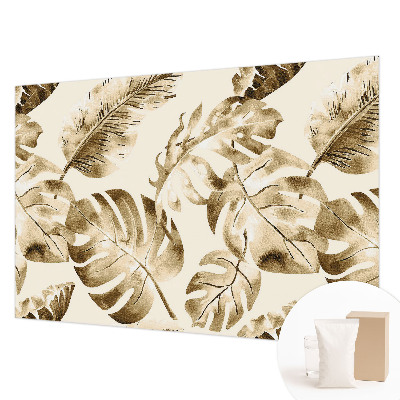 Naadloos fotobehang met een exotische bloemen- en plantenprint