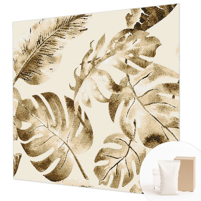 Naadloos fotobehang met een exotische bloemen- en plantenprint