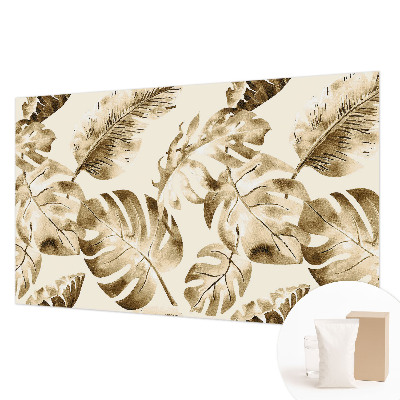 Naadloos fotobehang met een exotische bloemen- en plantenprint
