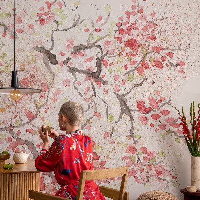 Fotobehang woonkamer Bloeiende takken