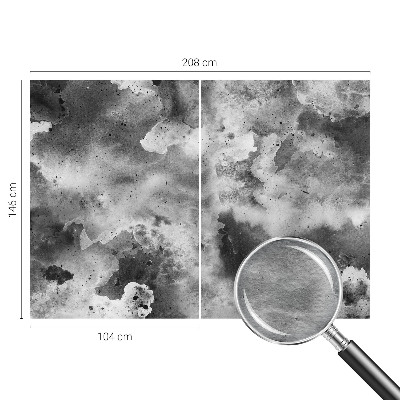 Fotobehang slaapkamer met motief van grijze wolken