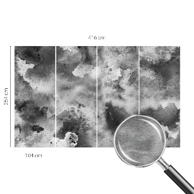 Fotobehang slaapkamer met motief van grijze wolken