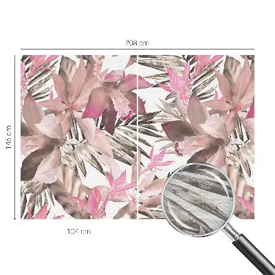 Fotobehang voor slaapkamer met een motief van exotische bloemen