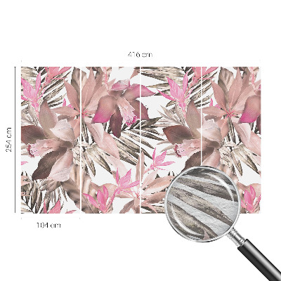 Fotobehang voor slaapkamer met een motief van exotische bloemen