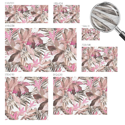 Fotobehang voor slaapkamer met een motief van exotische bloemen