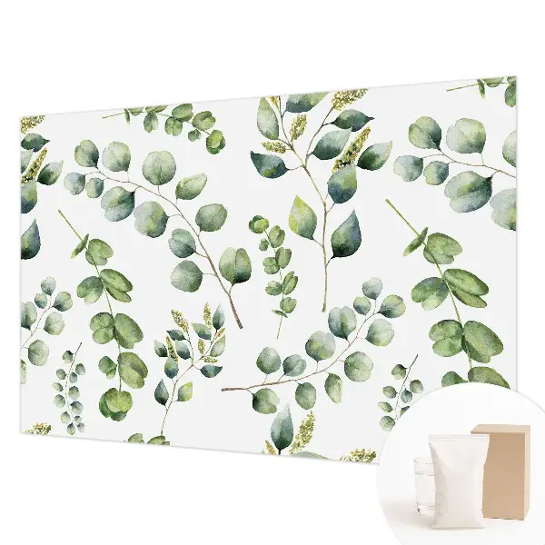 Modern fotobehang met groene bladeren als motief