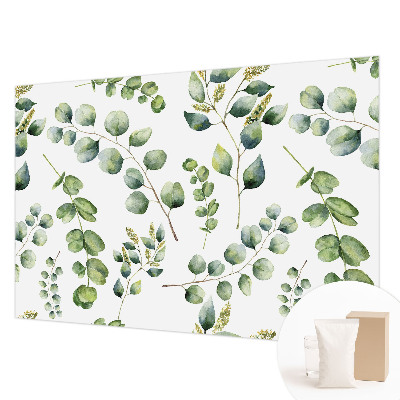 Modern fotobehang met groene bladeren als motief