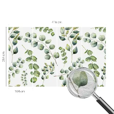 Modern fotobehang met groene bladeren als motief
