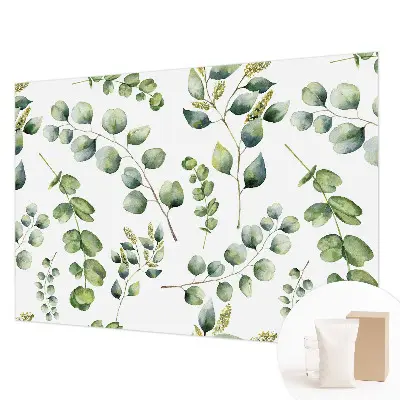 Modern fotobehang met groene bladeren als motief