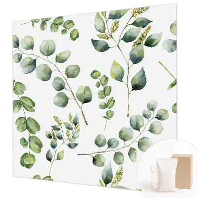 Modern fotobehang met groene bladeren als motief